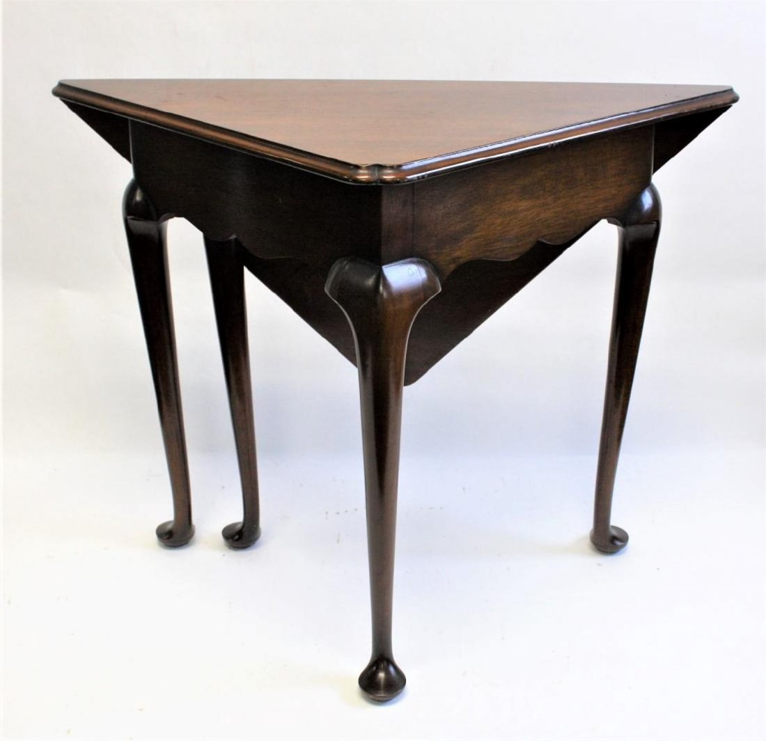 KITTINGER Signed Cherry Drop-Leaf Handkerchief Table (1 of 6)