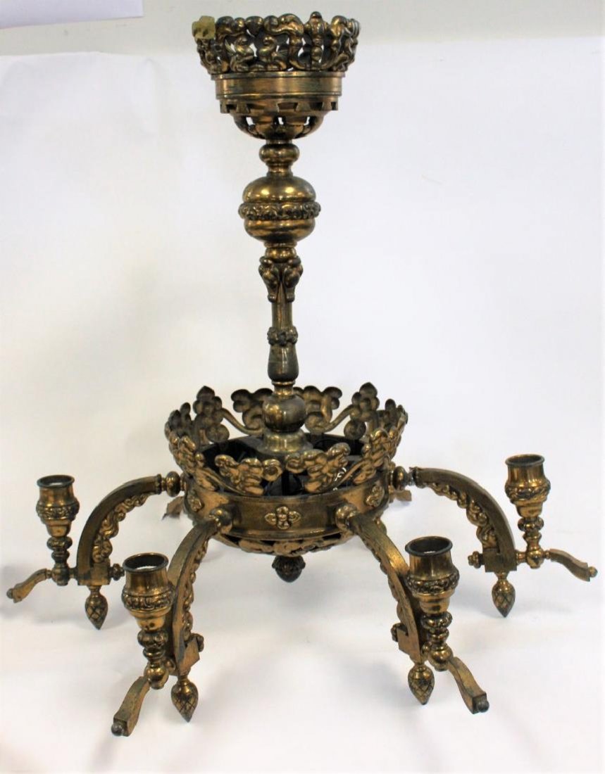 AMERICAN GOTHIC 6-ARM BRONZE CHANDELIER (1 of 5)