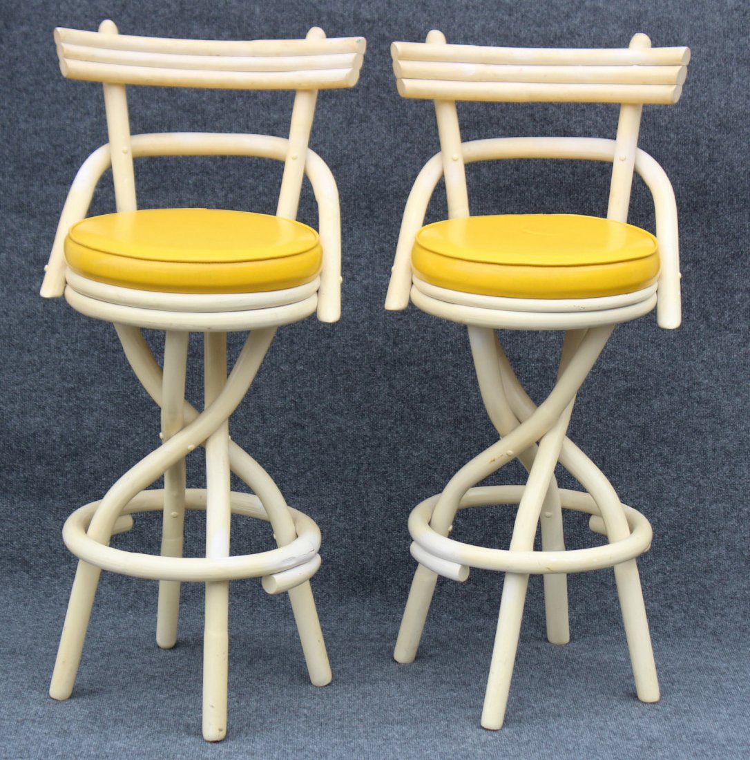 Pair of Bent Bamboo Bar stools (1 of 4)