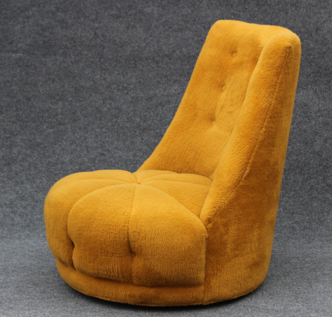 THAYER COGGIN Gold Velvet Upholstered High Back Chair: THAYER COGGIN Gold Velvet Upholstered High Back Chair.Size: 37 h , 30 w