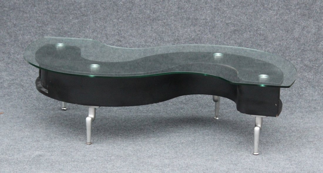 Mid-century S shaped Glass Top Coffee table (1 of 4)