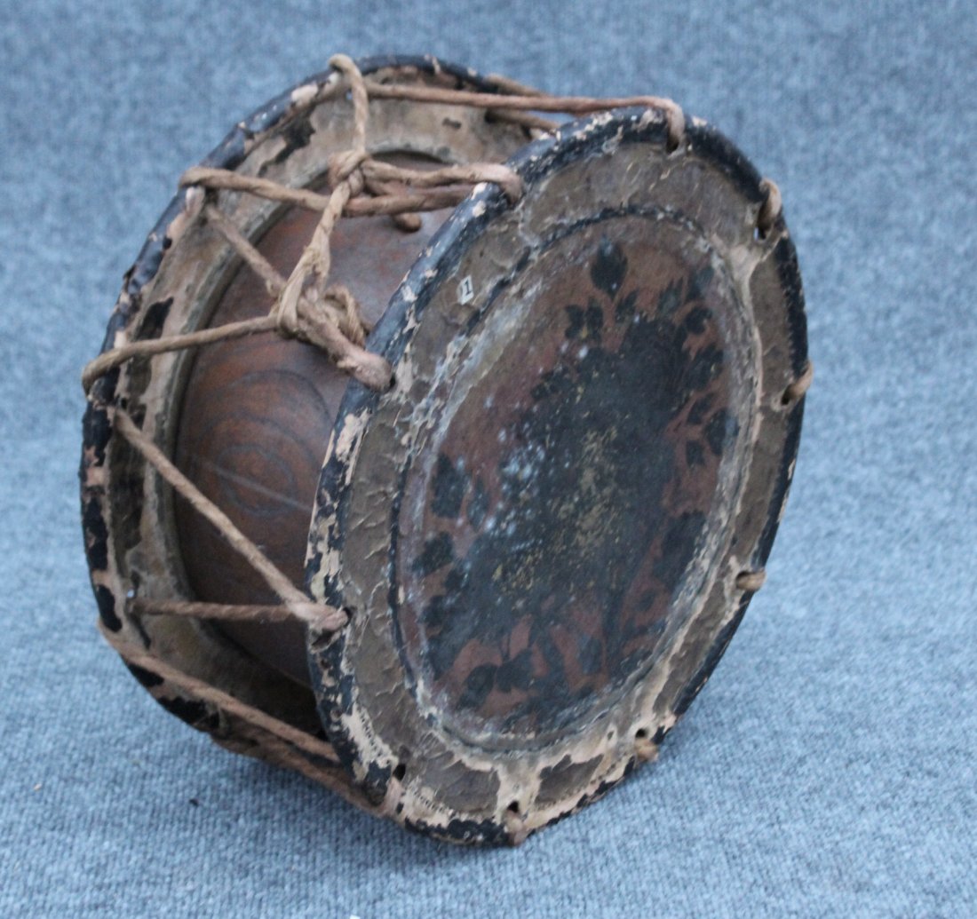 Hand made wood and animal skin drum (1 of 2)