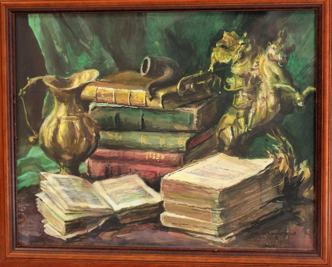 CLAUDE REQUET HIRST 1855-1942, W/C, STILL LIFE (1 of 5)