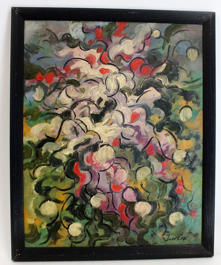 JACK TWORKOV 1900-1982 Oil, MID CENTURY ABSTRACT SWIRLS (1 of 6)