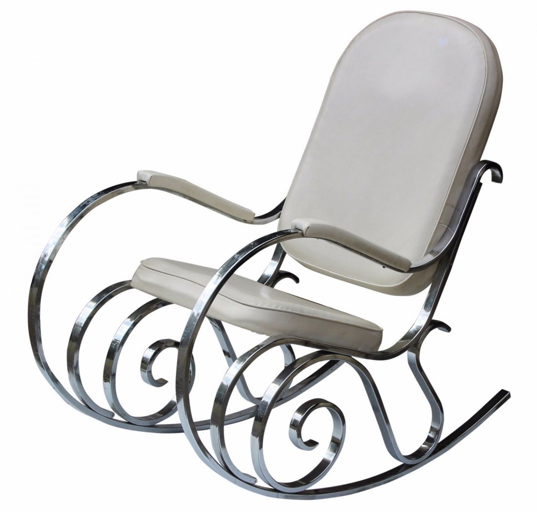 Modern Chrome Chair Bar mid century modern chrome flat bar rocker very stylish dec 10 2017 donny malone auctions in ny