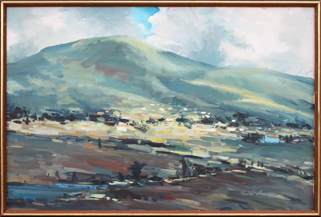Roy Nuse [attributed] Pa. Impressionist Landscape Oil/c (1 of 3)