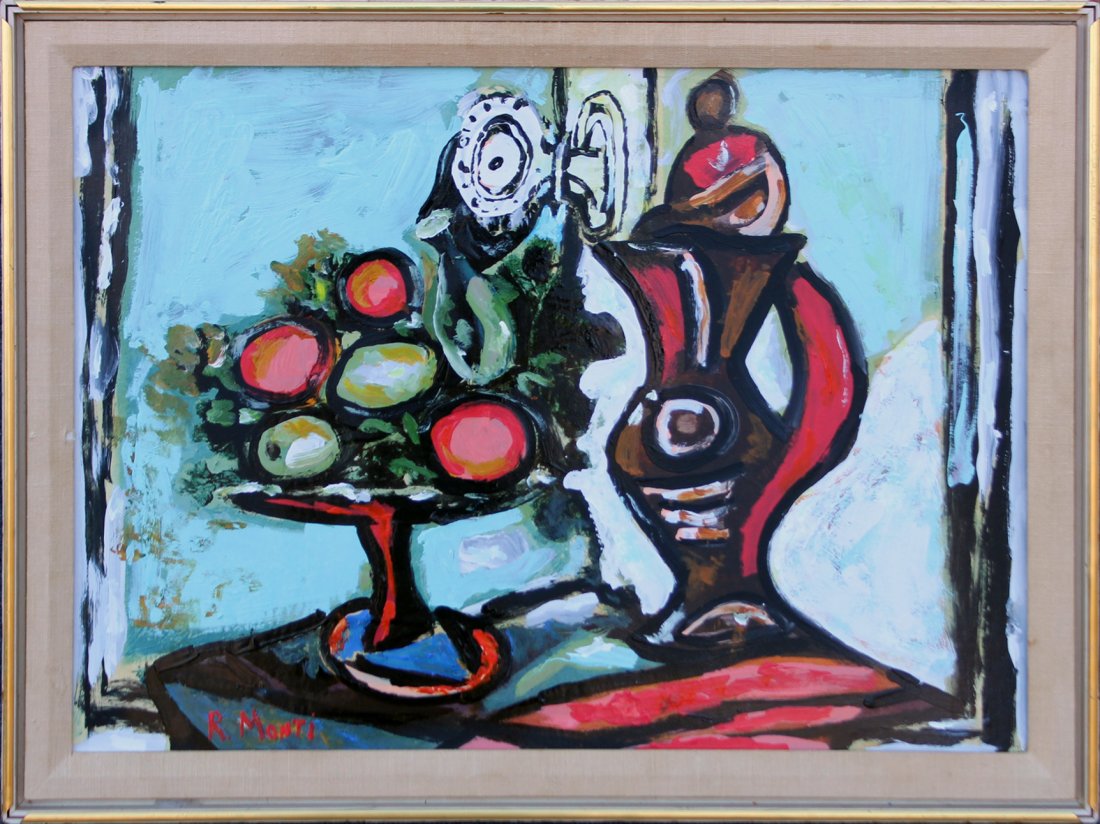 R MONTI Modern abstract painting still life (1 of 3)