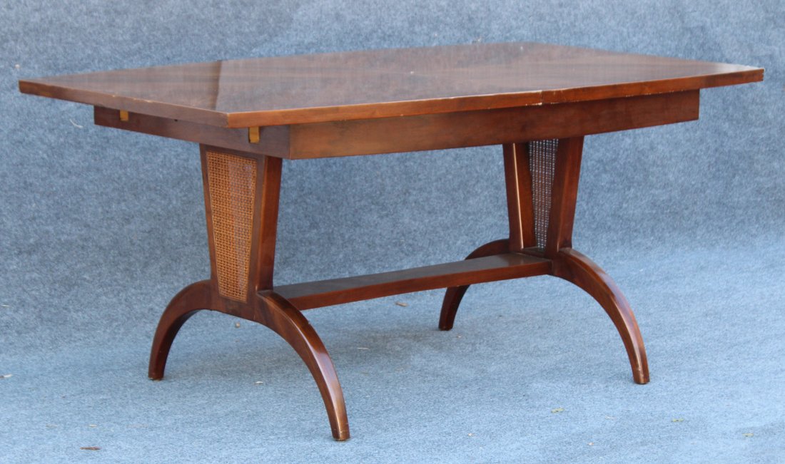 Teak Mid-century modern dining table with cane sides (1 of 4)