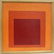 Signed "A" 1966 , Mid Century Modern Oil ORANGE SQUARES