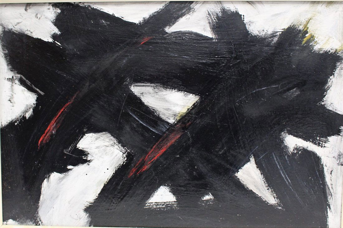 FRANZ KLINE attributed Mid Century Modern Abstract Oil. (1 of 4)