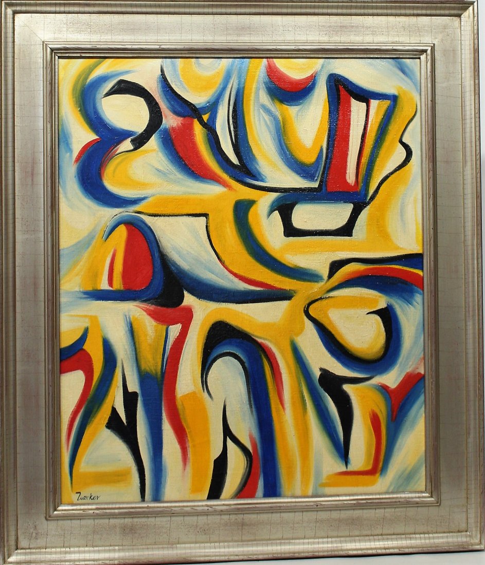 JACK TWORKOV 1900-1982 Oil, MID CENTURY MODERN ABSTRACT (1 of 5)