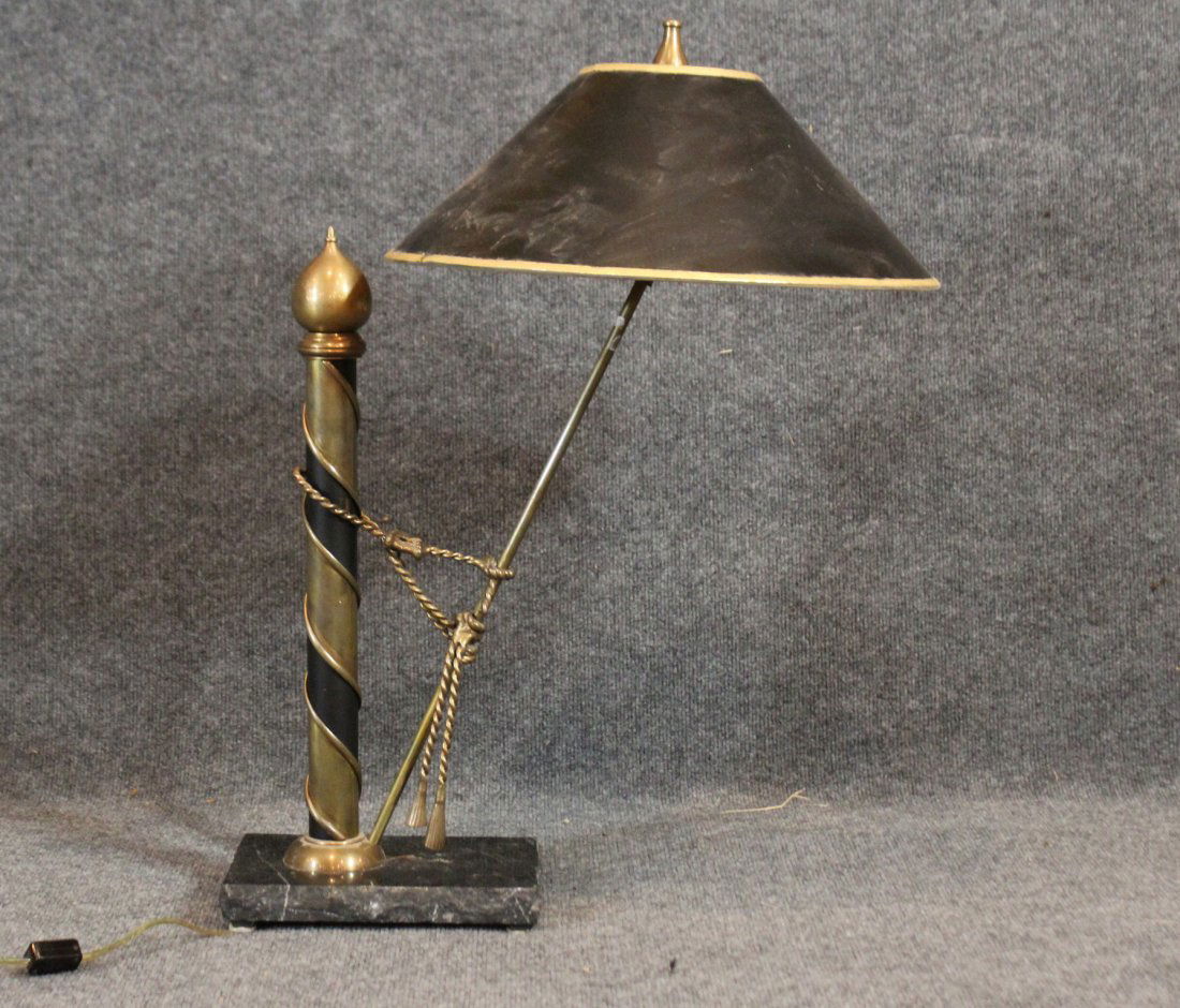 Brass Designer Student Lamp with Hanging Tassels (1 of 5)