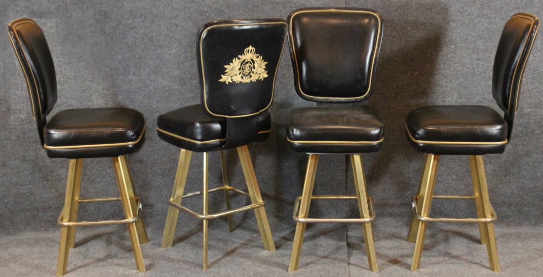 SET of 4 TRUMP PLAZA CASINO BLACKJACK BAR STOOLS (1 of 4)