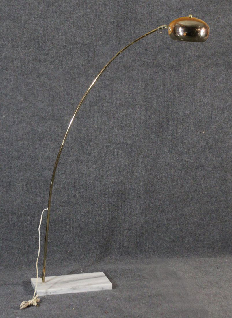 MID CENTURY MODERN BRASS ARC LAMP on Marble Base (1 of 5)