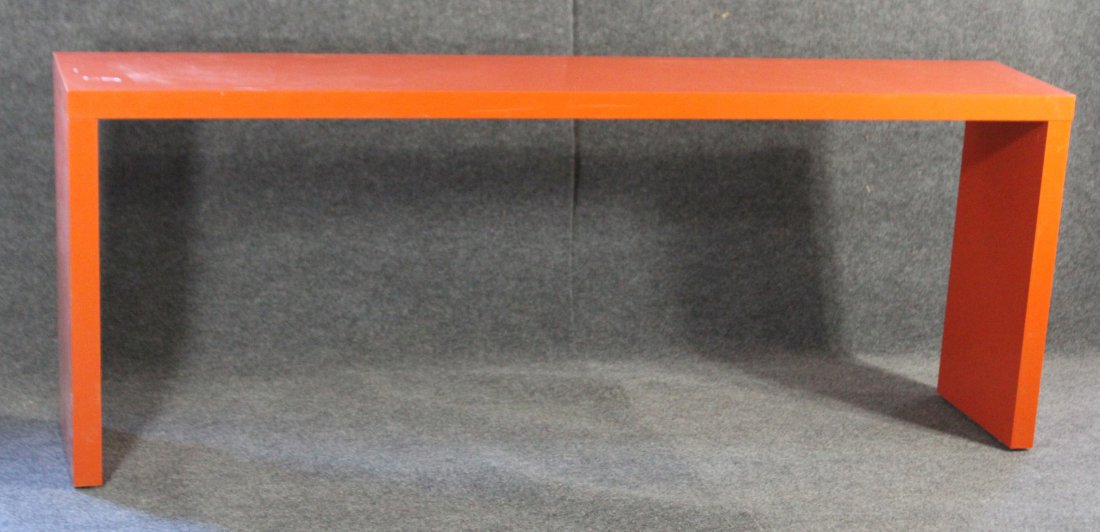 RETRO ORANGE NARROW SOFA TABLE / DISPLAY BENCH (1 of 4)