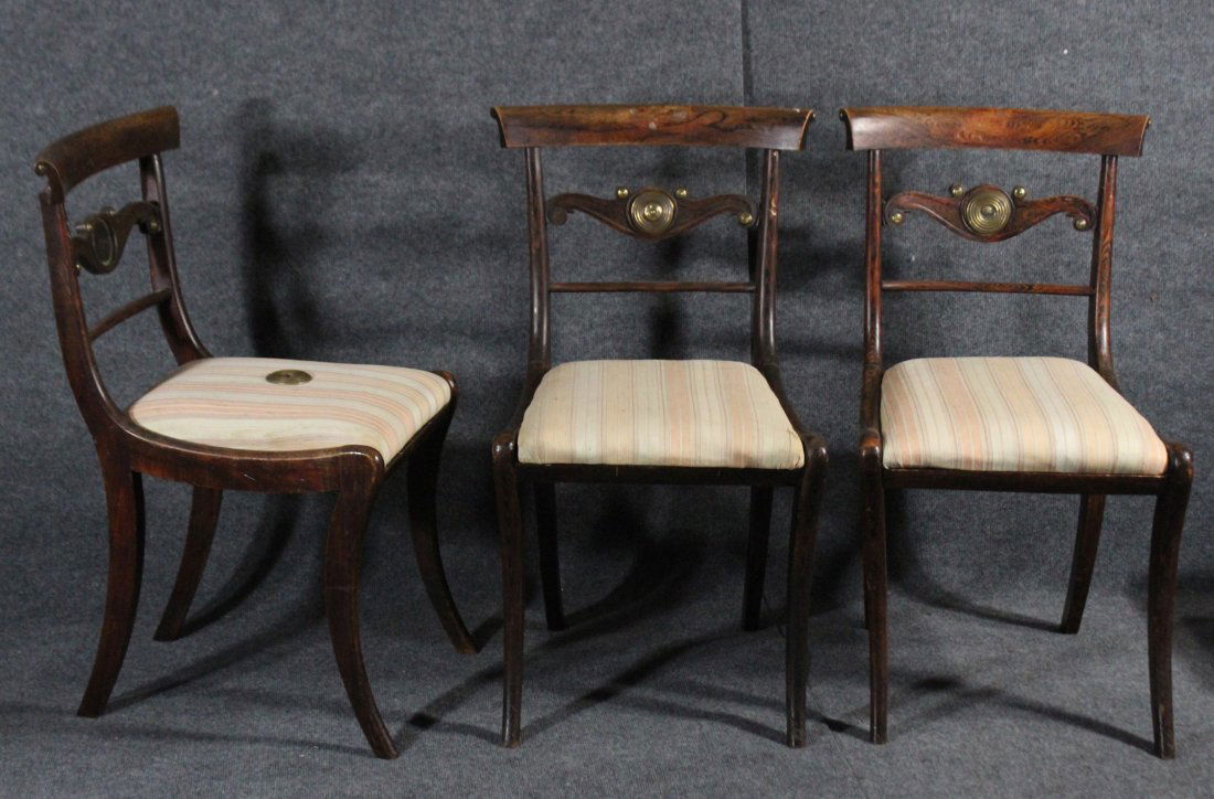3 Circa 1850 PERIOD EMPIRE ROSEWOOD SIDE CHAIRS (1 of 6)