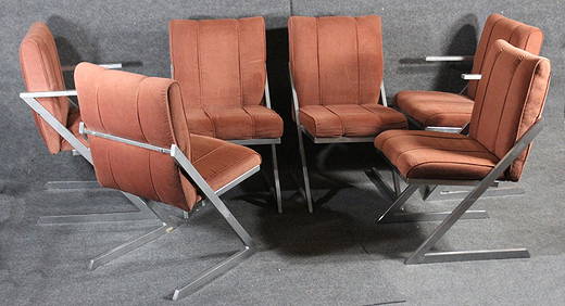 Set 6 MILO BAUGHMAN "Z" DINING ROOM CHAIRS (1 of 5)