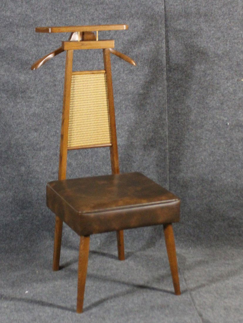 Mid Century Modern DANISH VALET STAND CANE BACK (1 of 5)