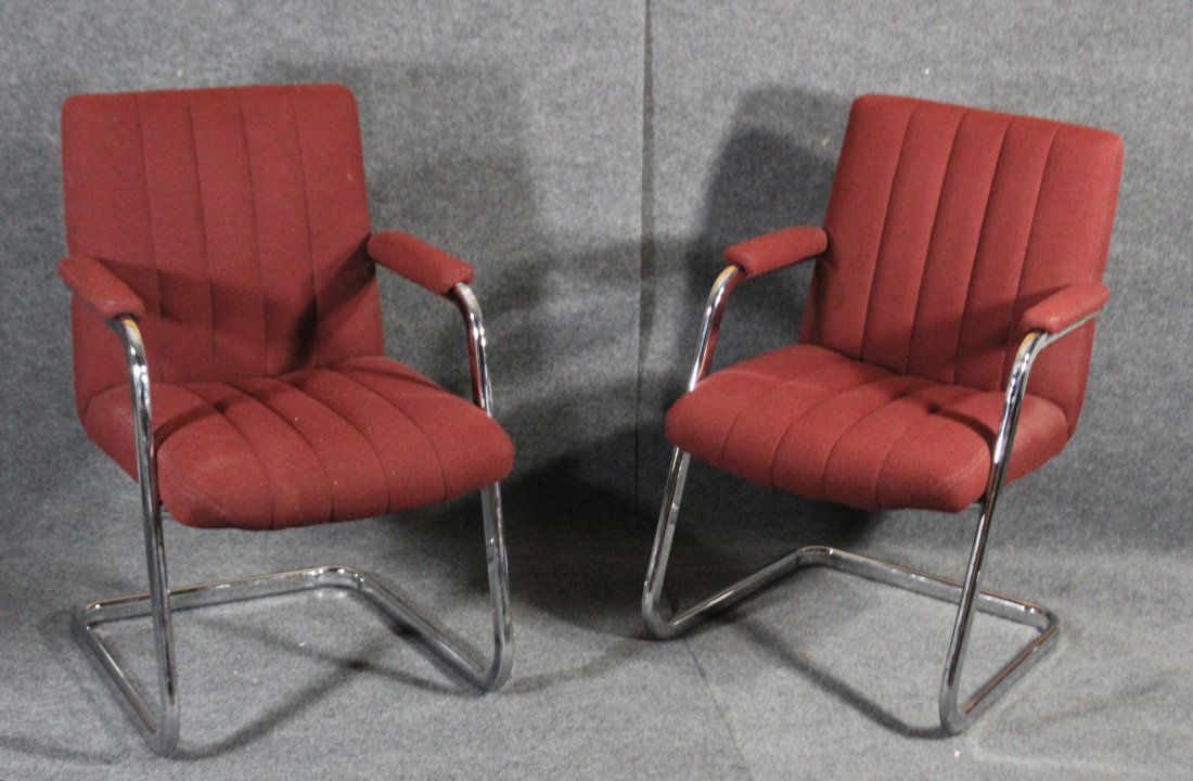 Pair MID CENTURY MODERN CHROMCRAFT ARMCHAIRS (1 of 5)