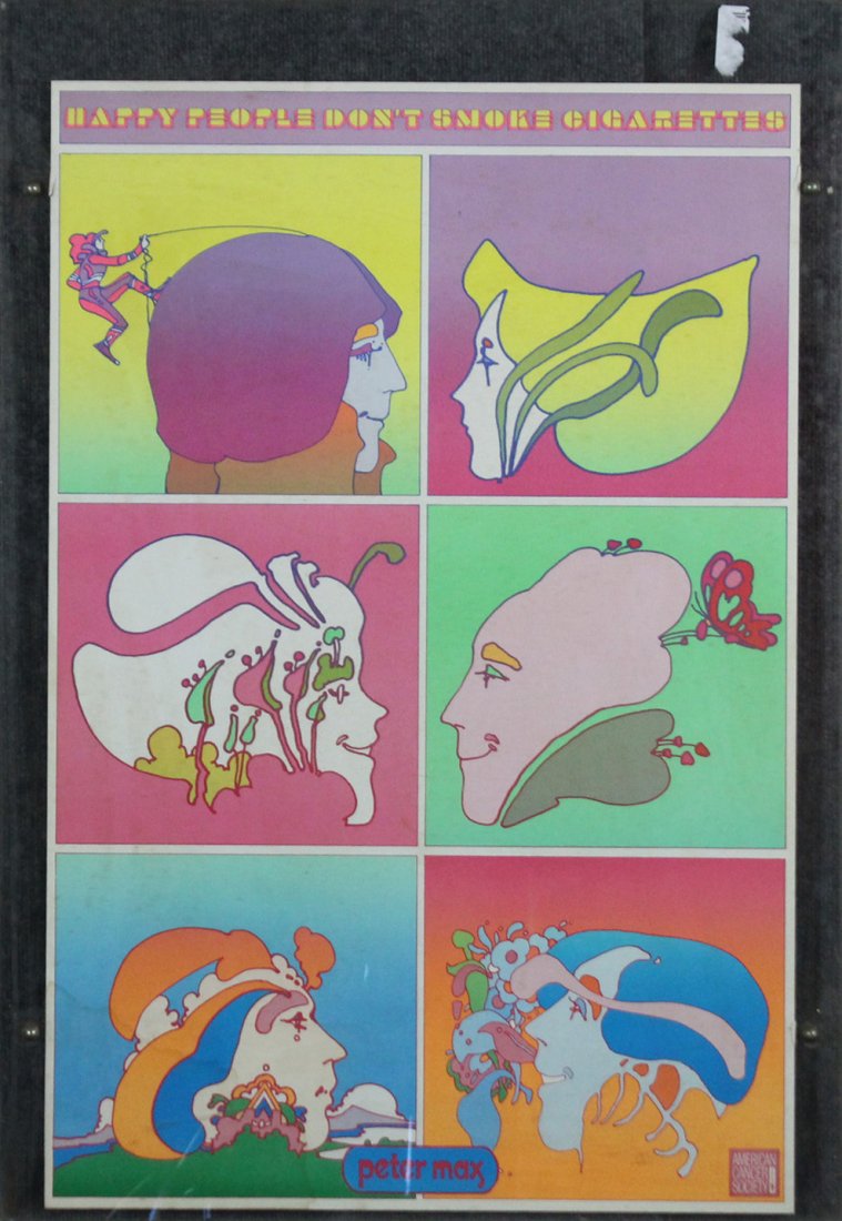 PETER MAX Original Pop Art Poster DON'T SMOKE CIGARETTE (1 of 3)