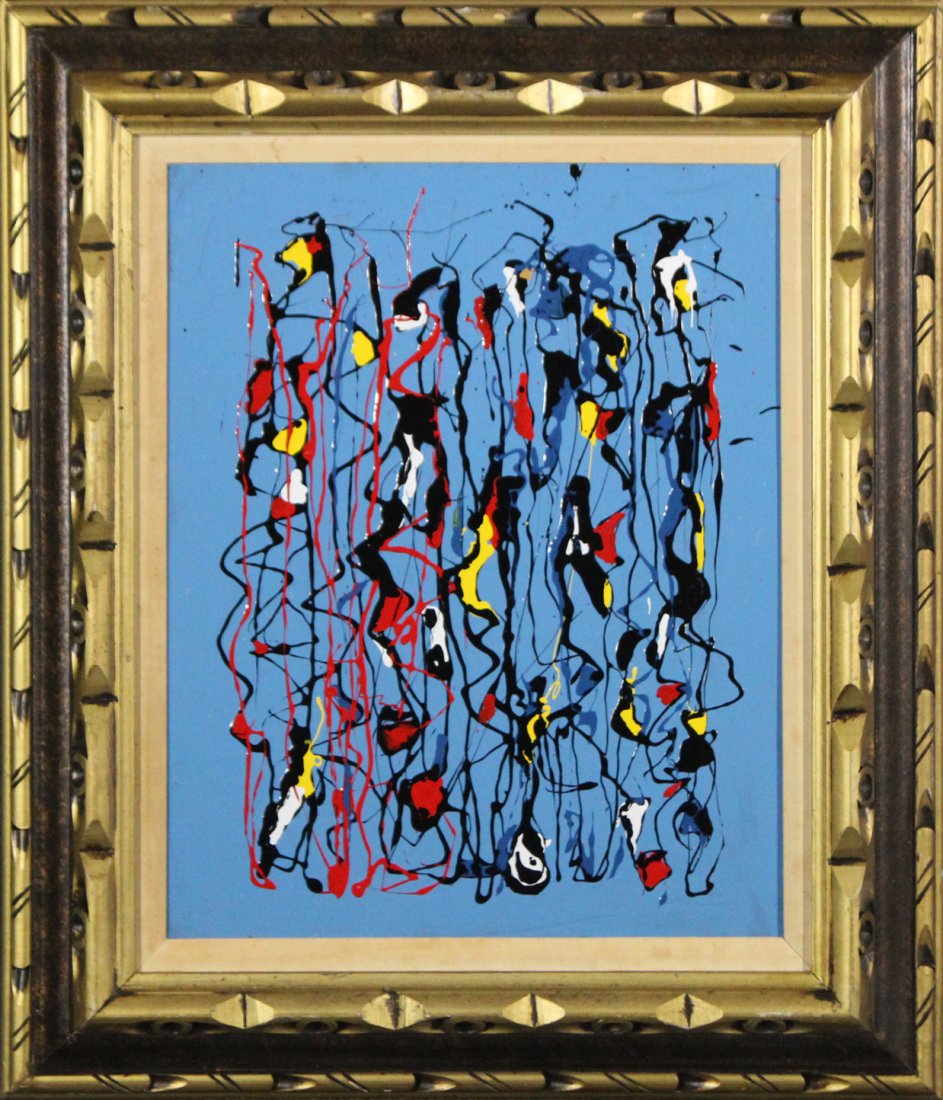 R MONTI Modern Drip Art abstract painting on canvas (1 of 2)