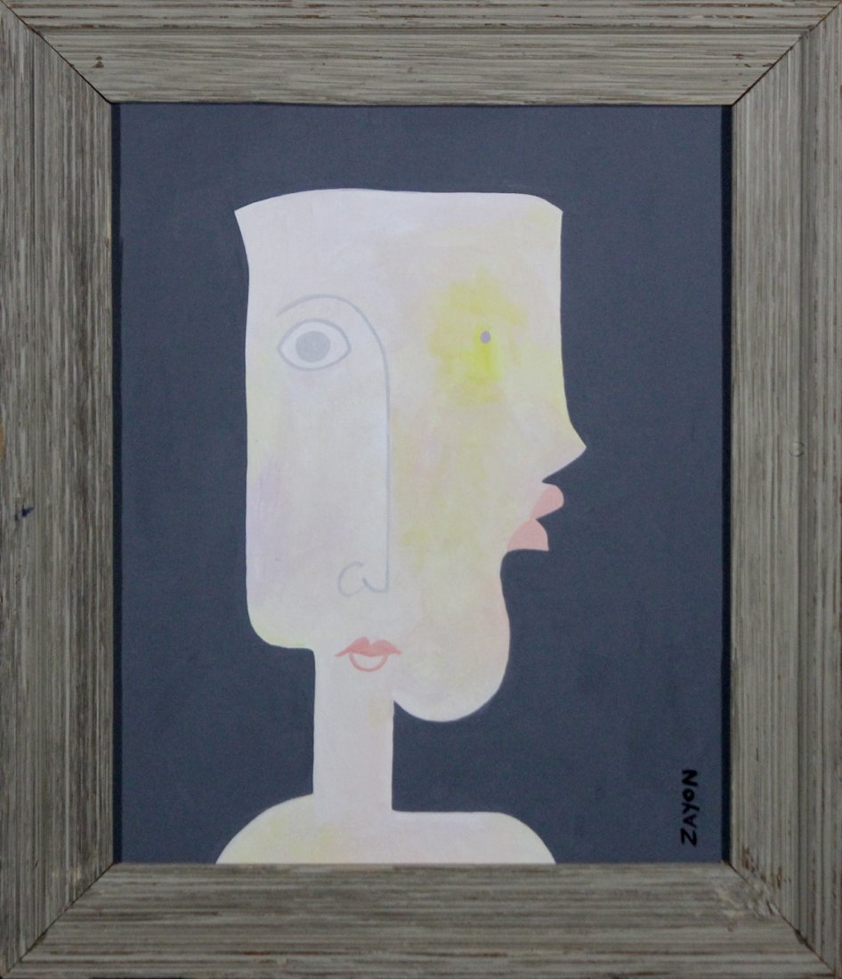 SEYMOUR ZAYON Mid Century Modern Oil/b DOUBLE FACED (1 of 2)