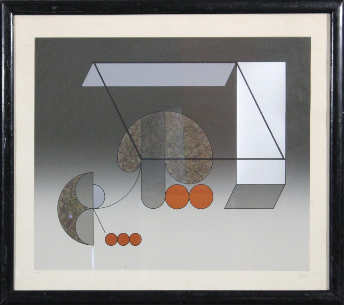 FEDORE Mid Century Modern ABSTRACT LITHOGRAPH numbered (1 of 4)