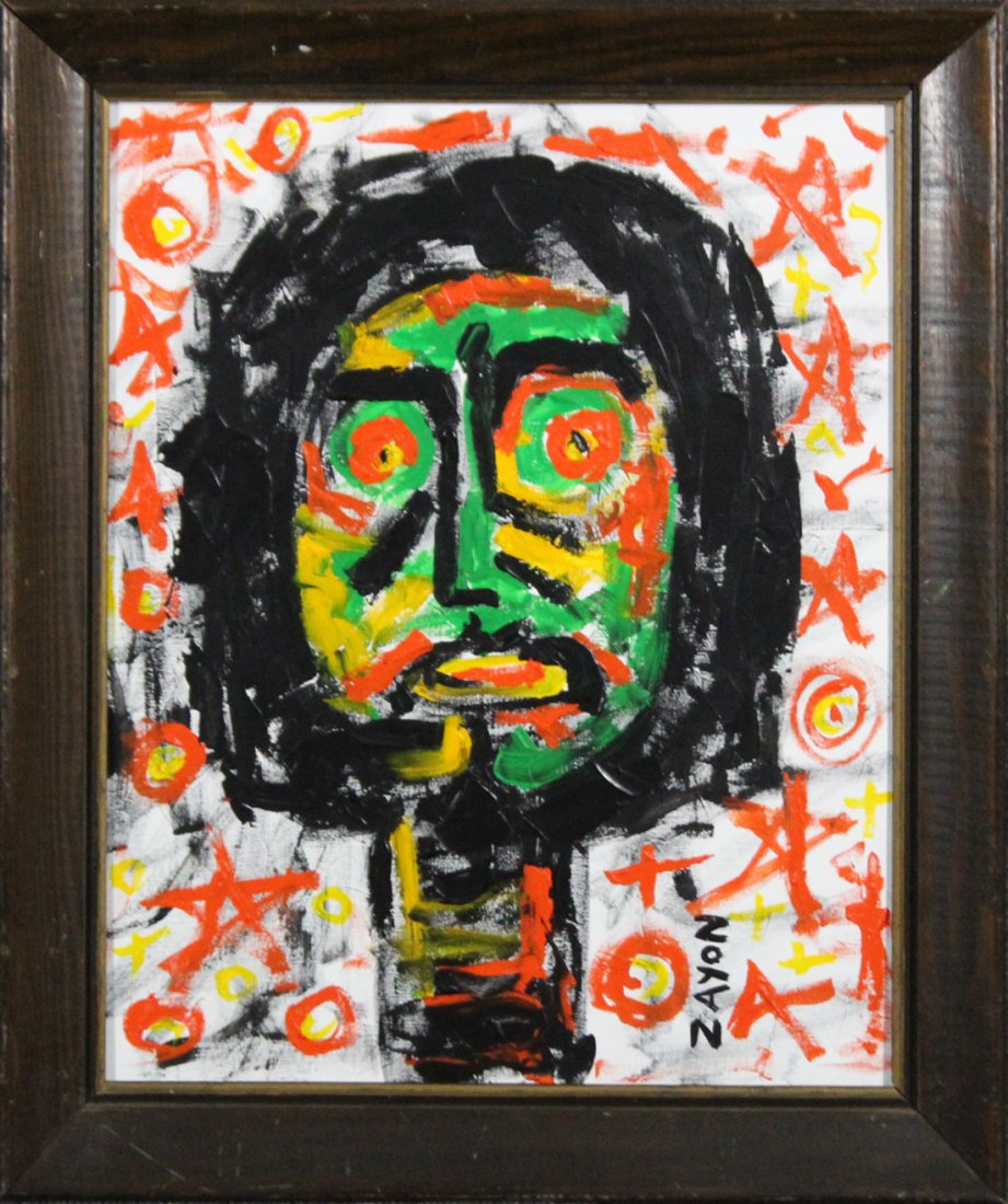 Seymour Zayon Mid-Century Modern Oil Face RARE (1 of 2)