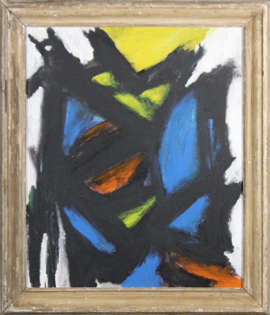 FRANZ KLINE [style of] Mid Century Modern Abstract Oil (1 of 2)