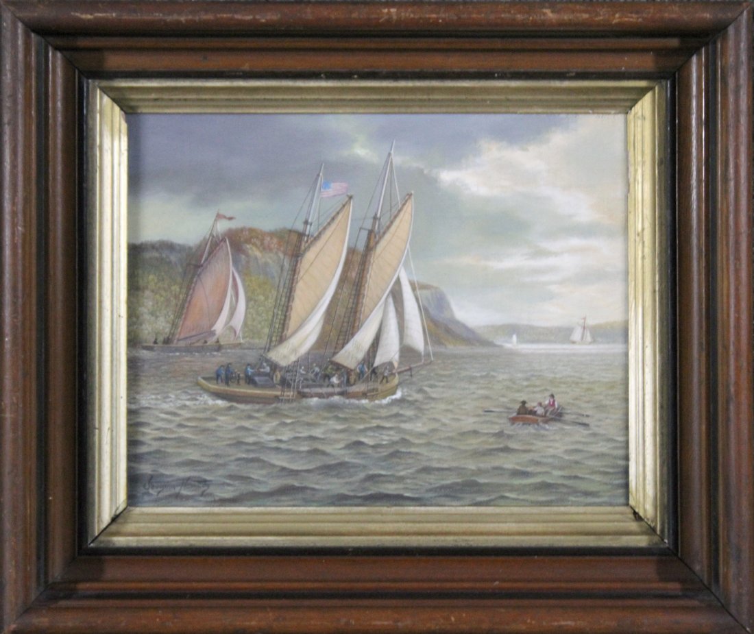 GEORGINA NEMETHY, SAILBOATS ON THE HUDSON RIVER Oil (1 of 5)