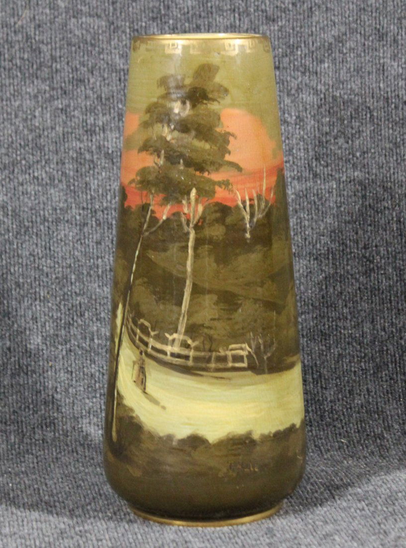 THOMAS FOSTER & SONS ART POTTERY VASE LANDSCAPE SCENE (1 of 4)