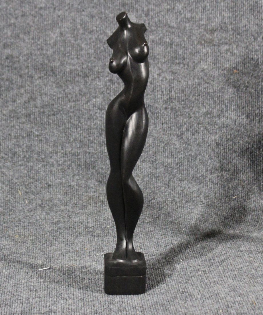 Mid Century BLACK EBONY TEAK SCULPTURE FEMALE TORSO (1 of 3)