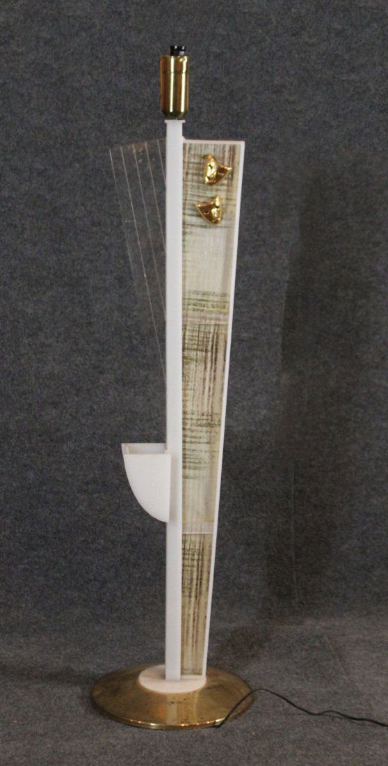Mid Century MOSS LUCITE FLOOR LAMP HARLEQUIN MASKS (1 of 4)