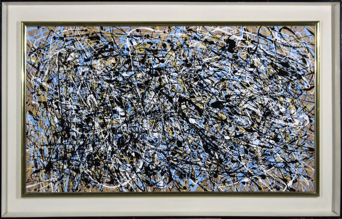 D-3 Drip Art Action Painting - Mid-century modern (1 of 4)