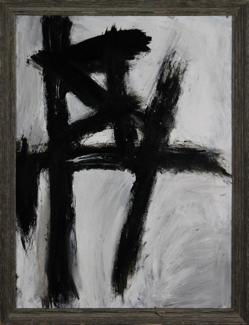 Franz Kline (Attributed) Mid-Century Modern Painting: Franz Kline (Attributed) Mid-Century Modern PaintingSize: 21 x 28 , outside of frame: 31 x 23 inches