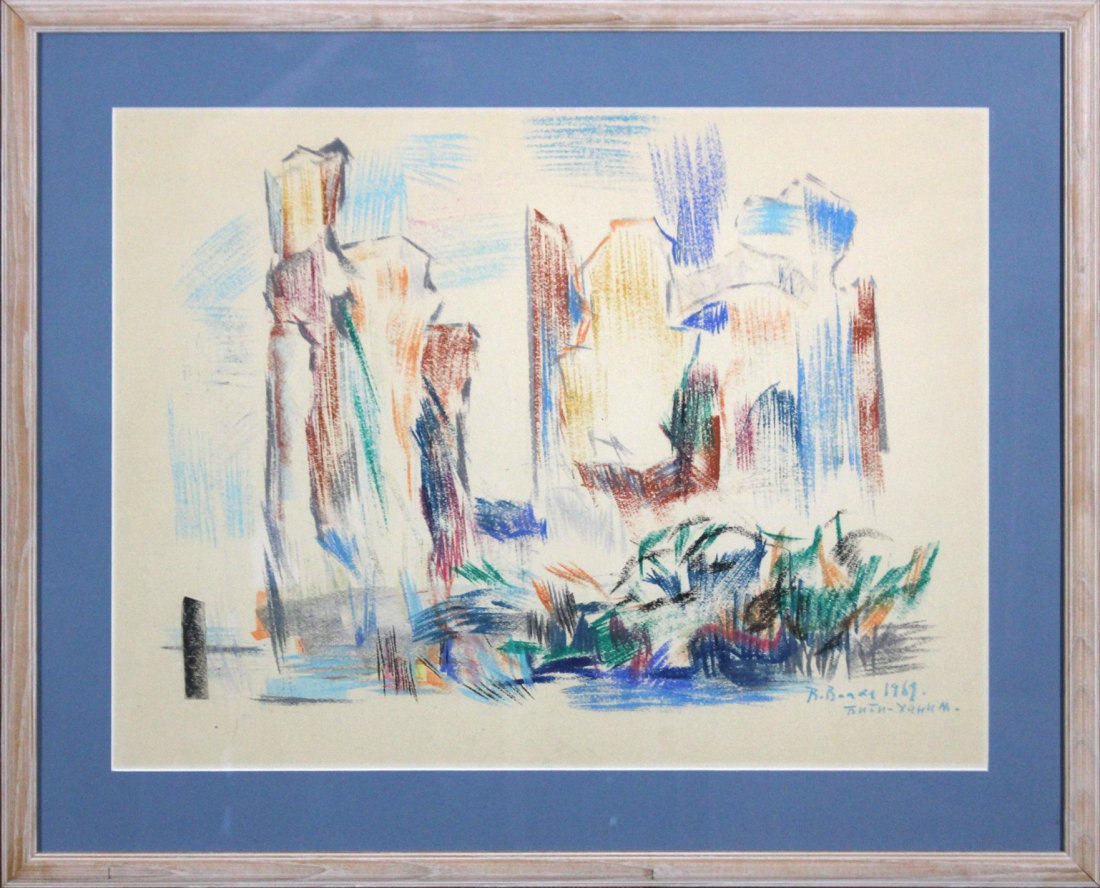 RUDOLF BONNET [1895-1978 Netherlands]Mid-century Pastel (1 of 3)