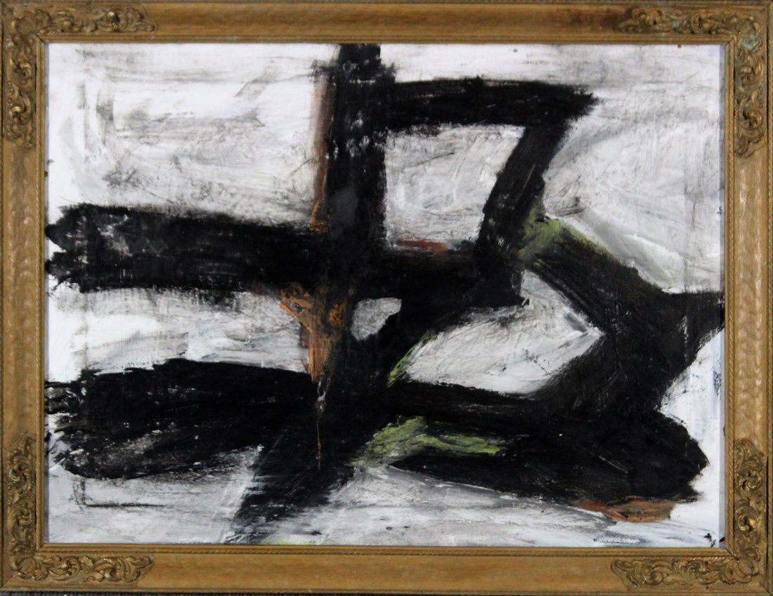 FRANZ KLINE attributed Mid Century Modern Abstract Oil. (1 of 2)