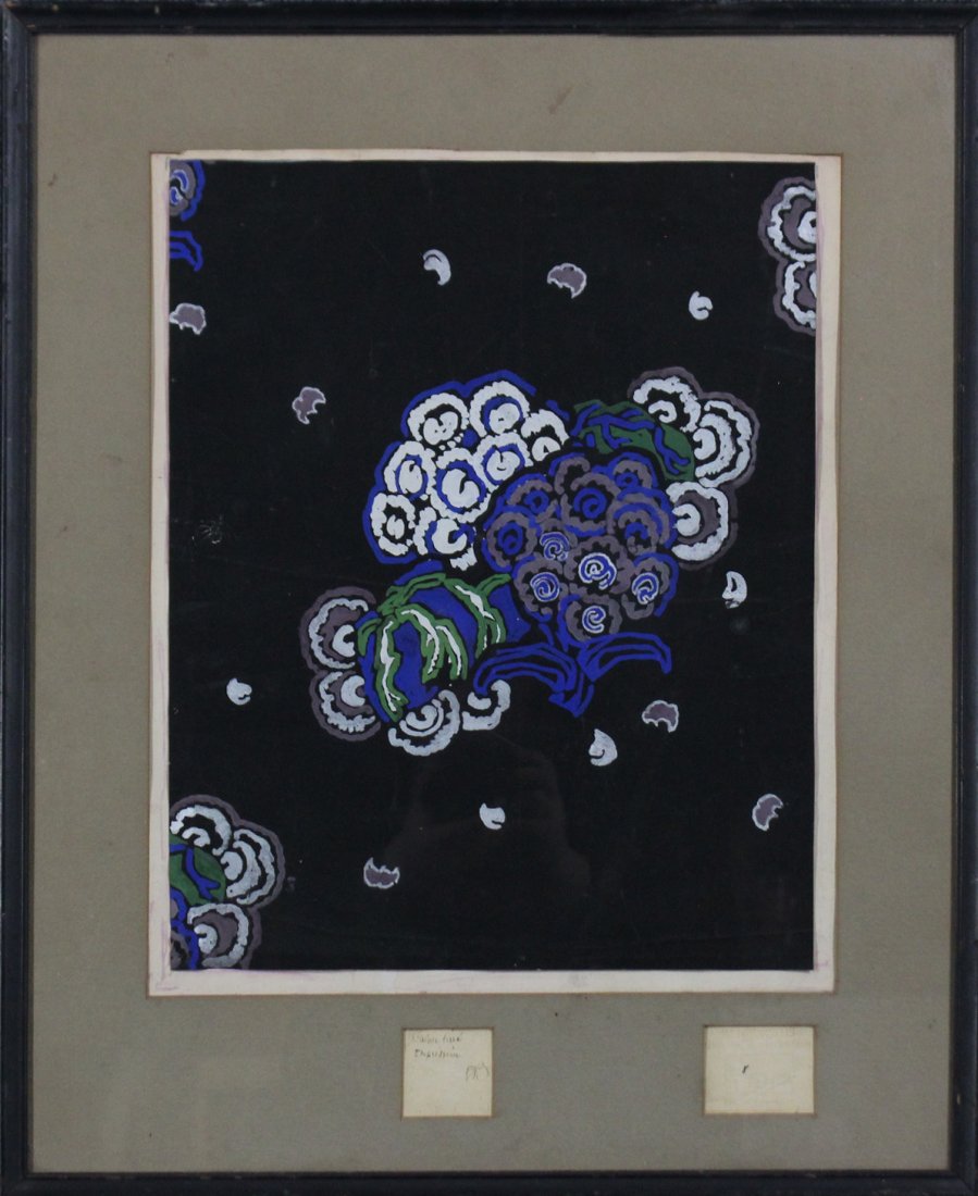 Edouard Benedictus 1878-1930 France, Gouache Floral (1 of 4)