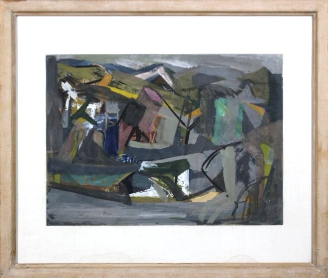 JOSEF PRESSER 1907-1967 Polish-Amer ABSTRACT LANDSCAPE. (1 of 4)