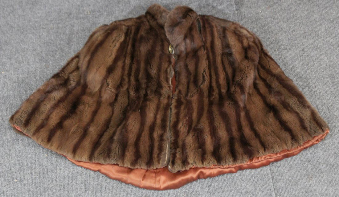 Striped womens fur shrug, shoulder half jacket (1 of 4)