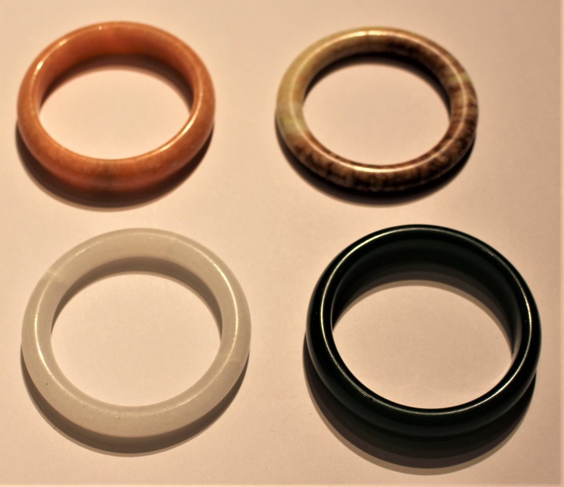 4 Assorted Colored Stone Bangle Bracelets (1 of 3)