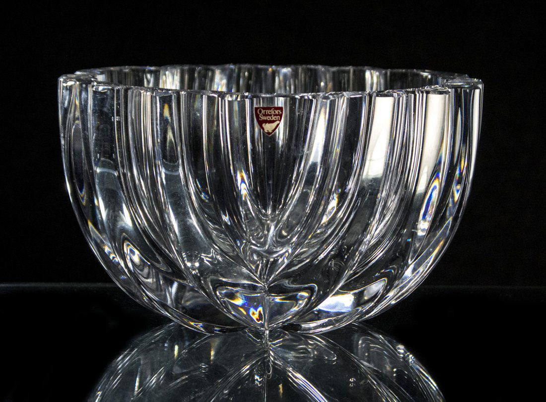 ORREFORS SWEDEN Mid Century Crystal Glass Center Bowl (1 of 5)