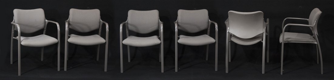 SET SIX [6] HERMAN MILLER QUALITY STACKING ARM CHAIRS (1 of 5)