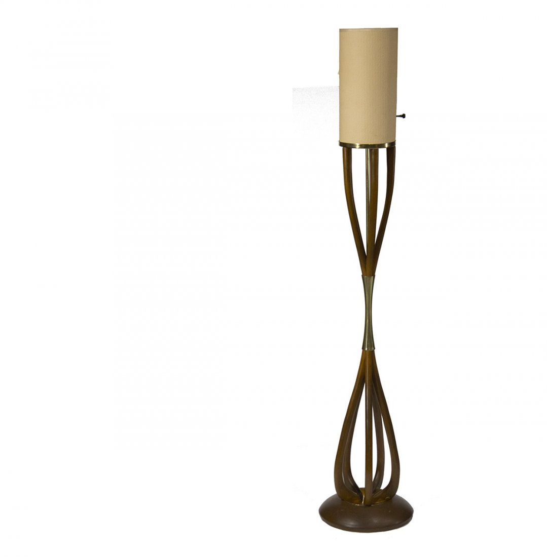 PEARSALL STYLE Mid Century Modern Teak Wood Floor Lamp (1 of 5)