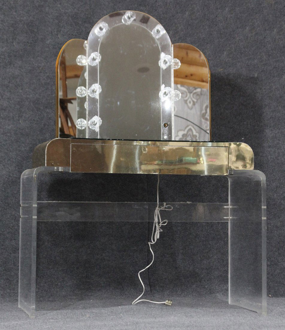 Mid Century Modern LIGHT UP LUCITE DRESSING VANITY (1 of 3)