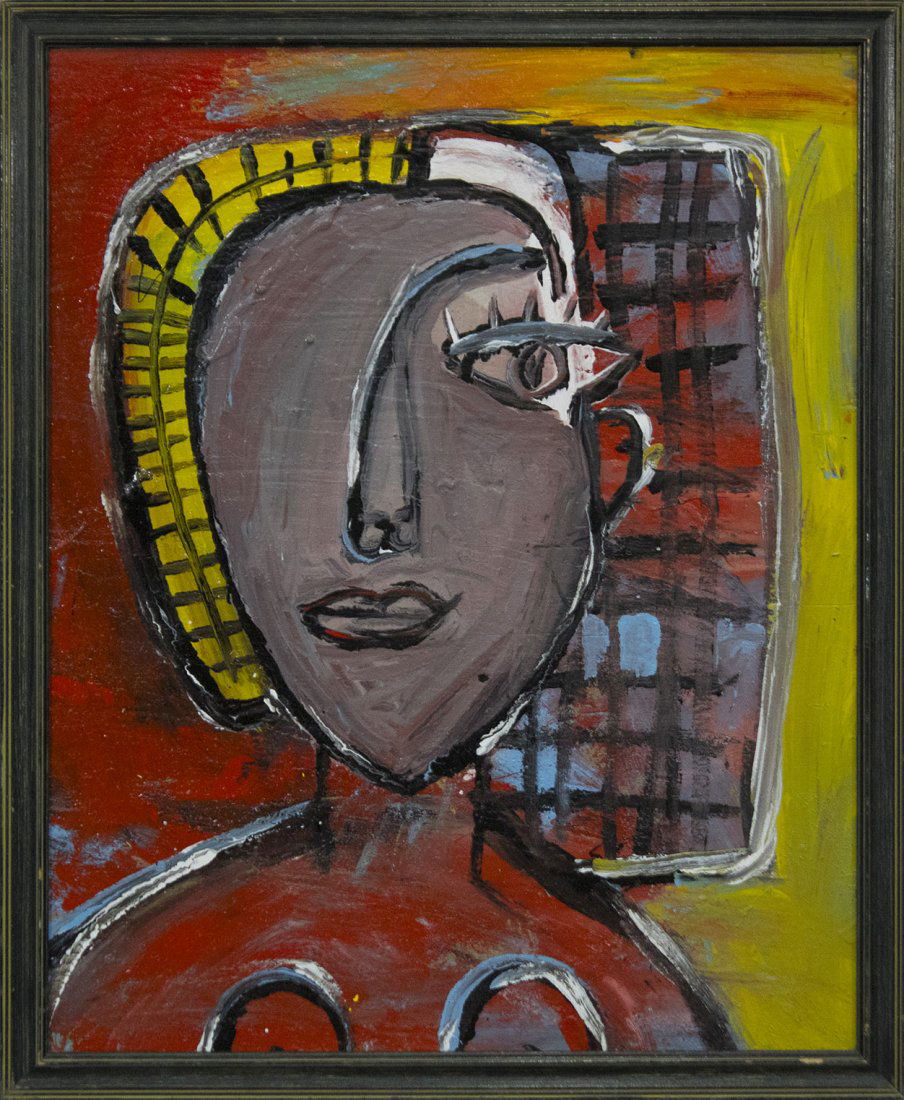 MID CENTURY MODERN PORTRAIT PAINTING ABSTRACT WOMAN (1 of 2)