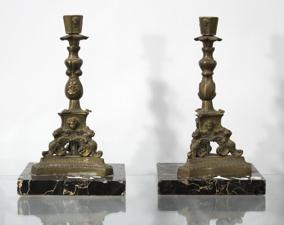 Pr Circa 1870 Victorian Renaissance Bronze Candlesticks (1 of 4)