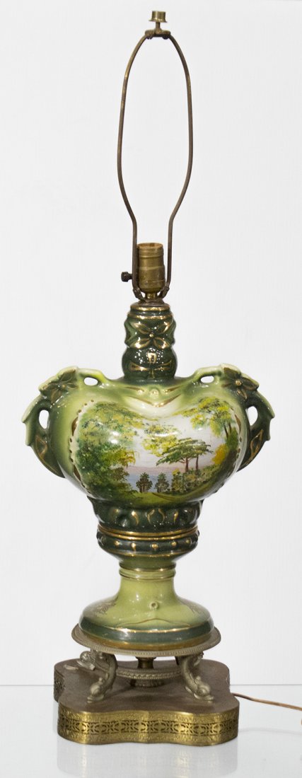 Circa 1920 CAPODIMONTE PORCELAIN TABLE LAMP (1 of 6)
