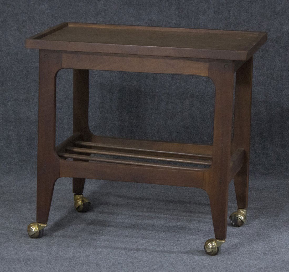 MID CENTURY MODERN TEAK WOOD SERVING CART (1 of 4)