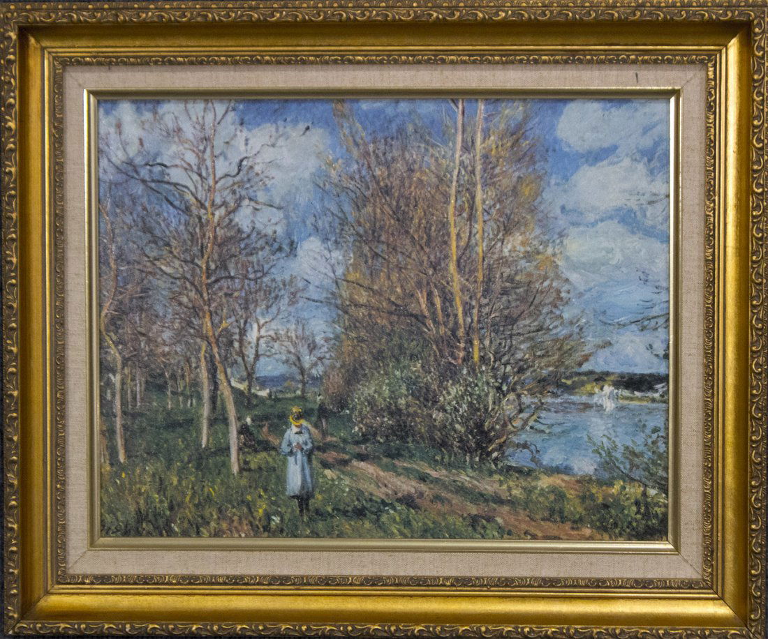 After ALFRED SISLEY Figure in Landscape Print on Canvas (1 of 4)